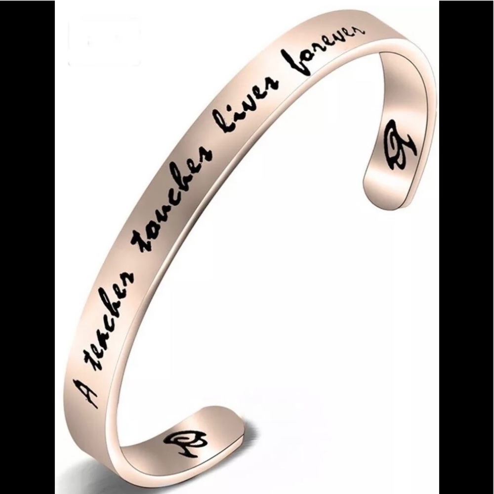 🆕 Teachers Rose Gold Cuff Bracelet Engraved